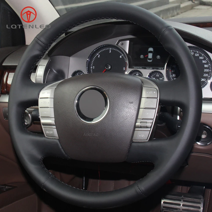 LQTENLEO черная искусственная кожа ручная строчка для Volkswagen VW Phaeton 2011 2015|car steering wheel