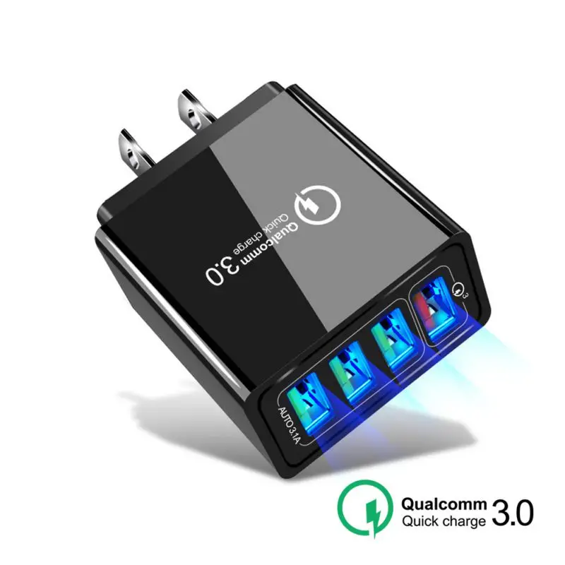 QC3.0 4 Port USB Charger Quick Charge Wall Charger EU US UK Standard Power Adapter