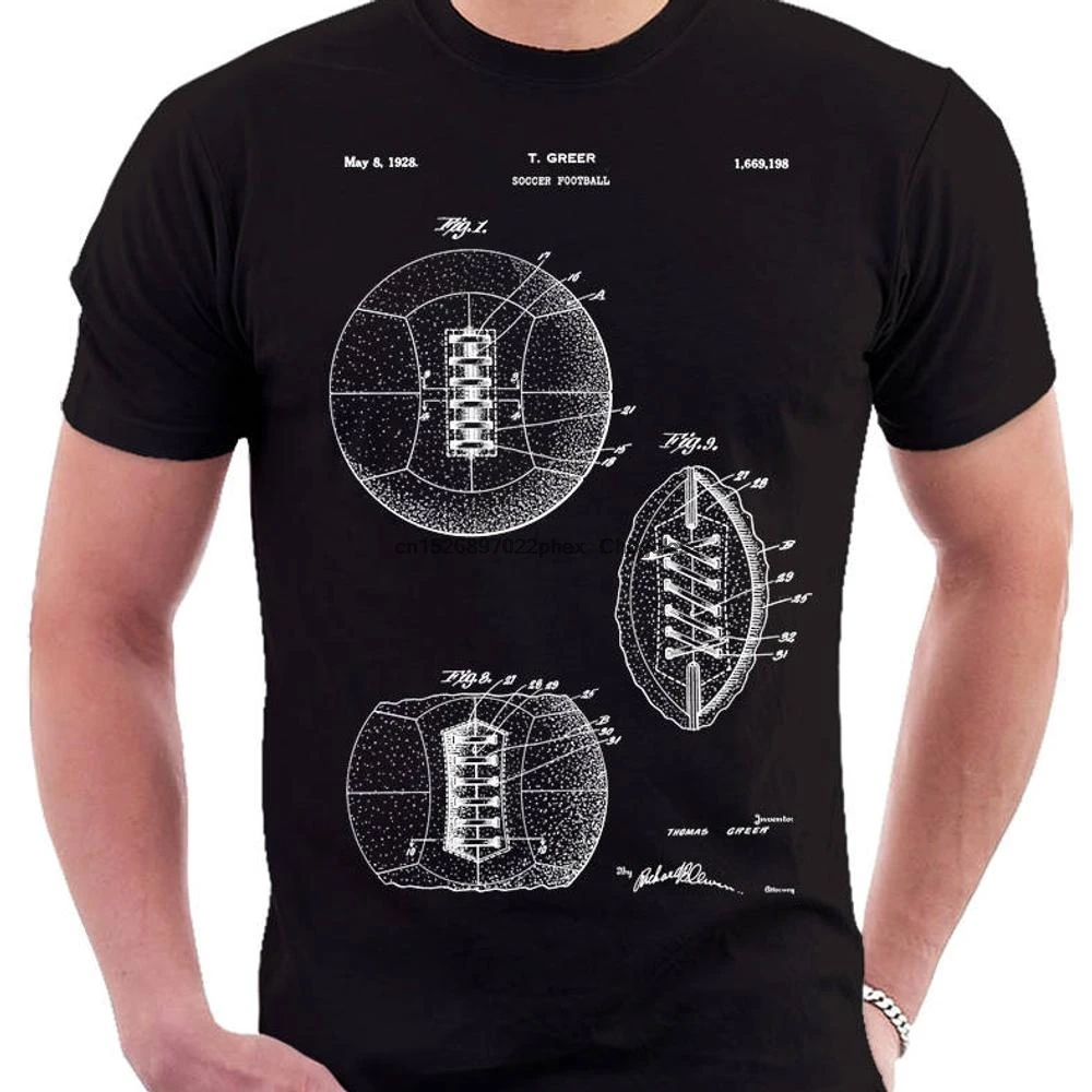 Футбольный мяч 1928 запатентованная Футболка с принтом запатентованные принты