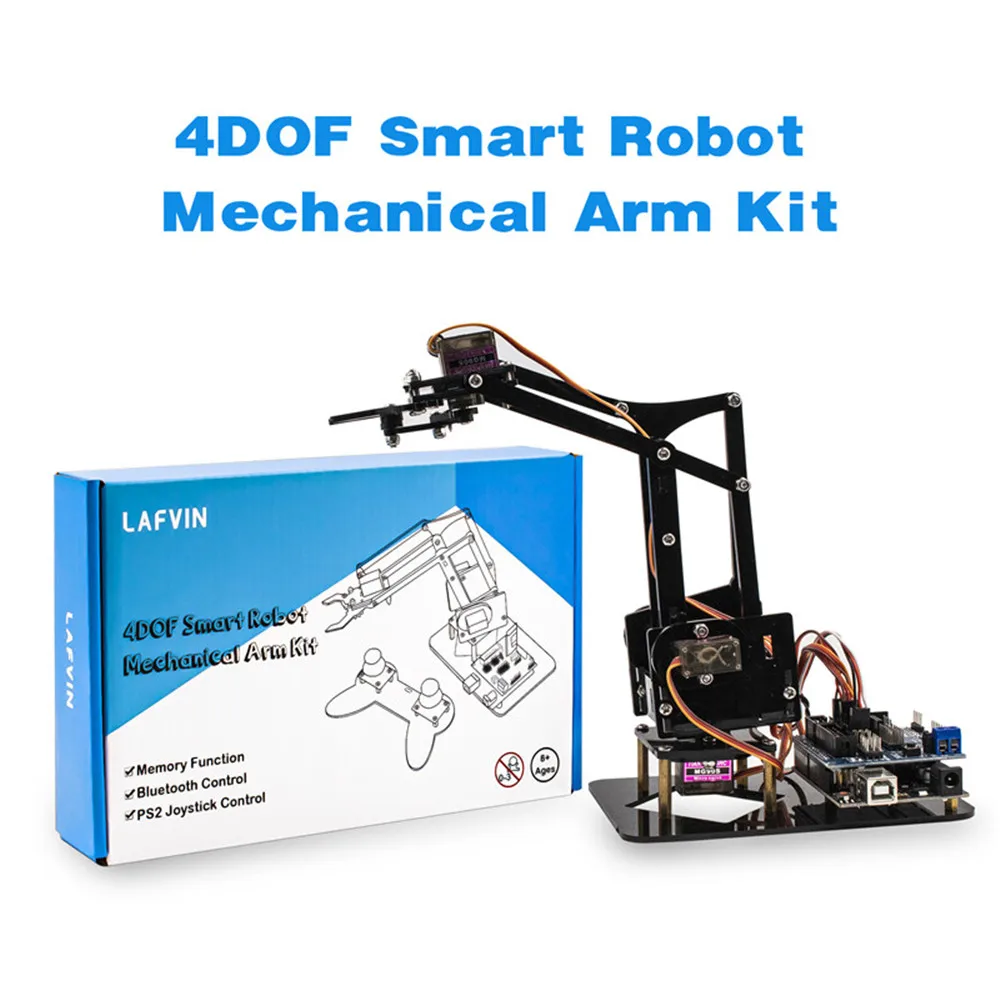 LAFVIN 4DOF акриловые игрушки робот Механическая рука коготь комплект для Arduino UNO R3 DIY