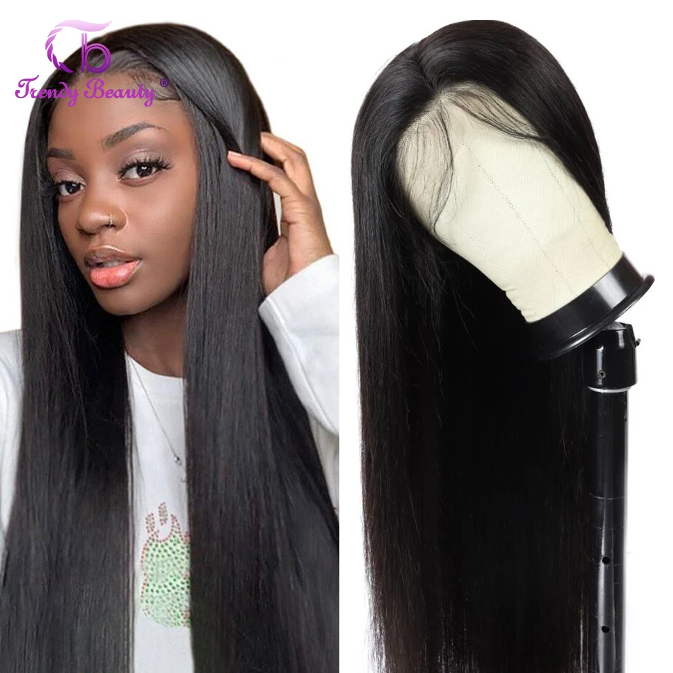 Brazilian Straight Human Hair Wig 13x6 Lace Front Wig Remy Pre-Plucked Transparent Lace Wigs 5x5 Lace Closure Wig For Women
