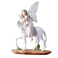 riding flower fairy unicorn angel ornament modern home decoration handicraft girl birthday gift cute home decoration accessories