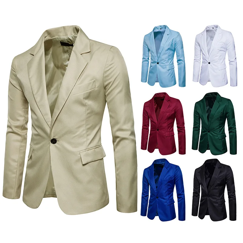

2021 new men Korean slimming solid color small suit jacket