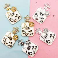 4pcspack big size perfume bottles enamel charms gold silver color 4023mm pendants jewelry making handmade craft fx174