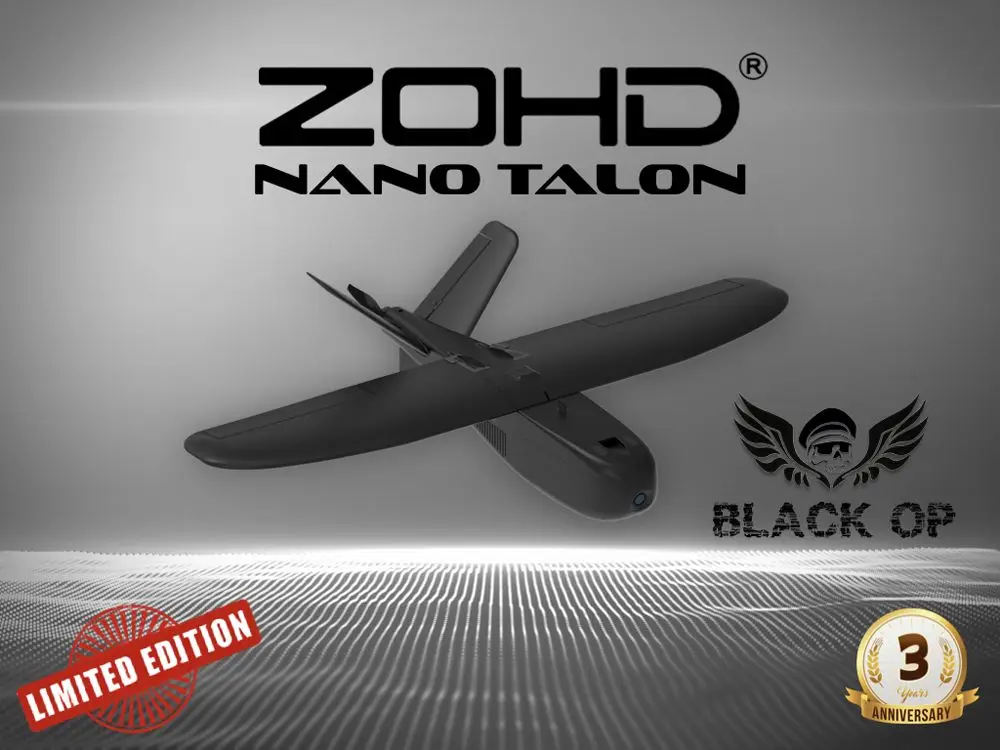 ZOHD Talon черный/белый OP 860 мм размах крыльев AIO V-Tail EPP FPV крыло RC самолет PNP w/FPV готов Ограниченная серия гироскоп