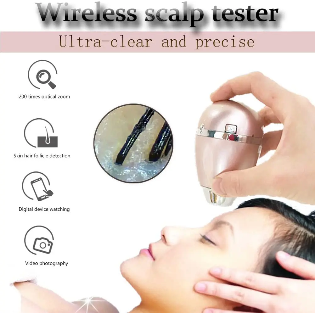 wireless wifi mobile phone ipad scalp hair follicle skin detector hair analyser machine for hair skin care free global shipping