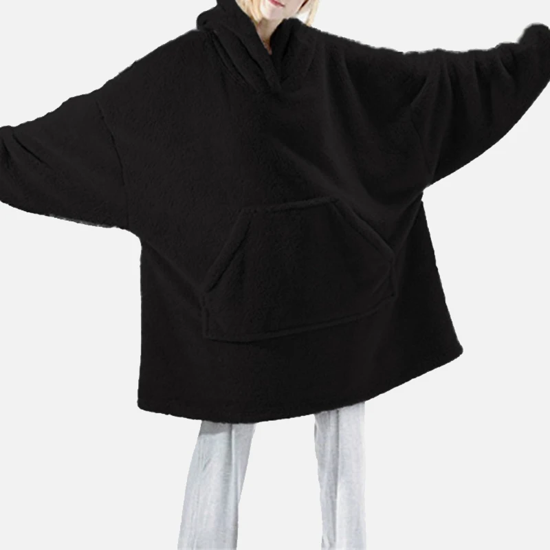 

Double-sided Fleece Thicken Women's Hooded Pajamas Long Sleeve Loose Comfortable Homewear Couple Autumn Winter Warm Sleepwear