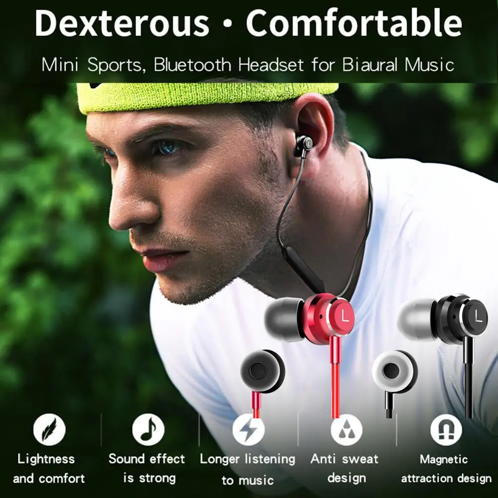 S2 Беспроводные Bluetooth 5 0 наушники гарнитура супер бас стерео Спортивная с защитой