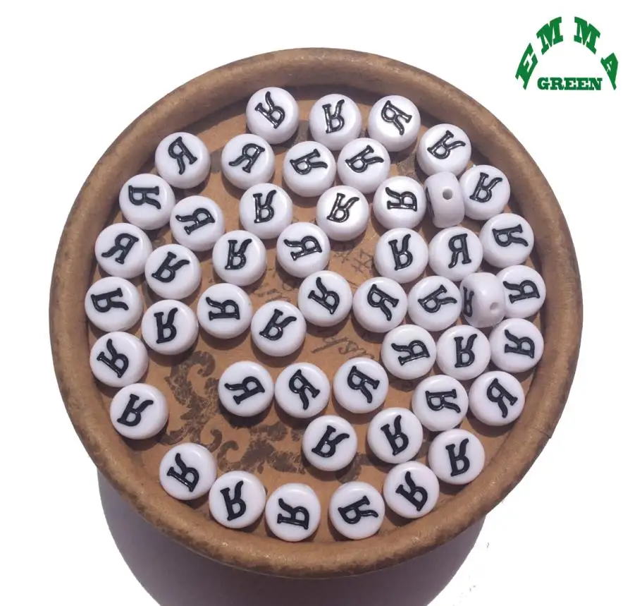 Бусины российские бусины отдельные буквы русские разделительные 50 шт 4*7 мм