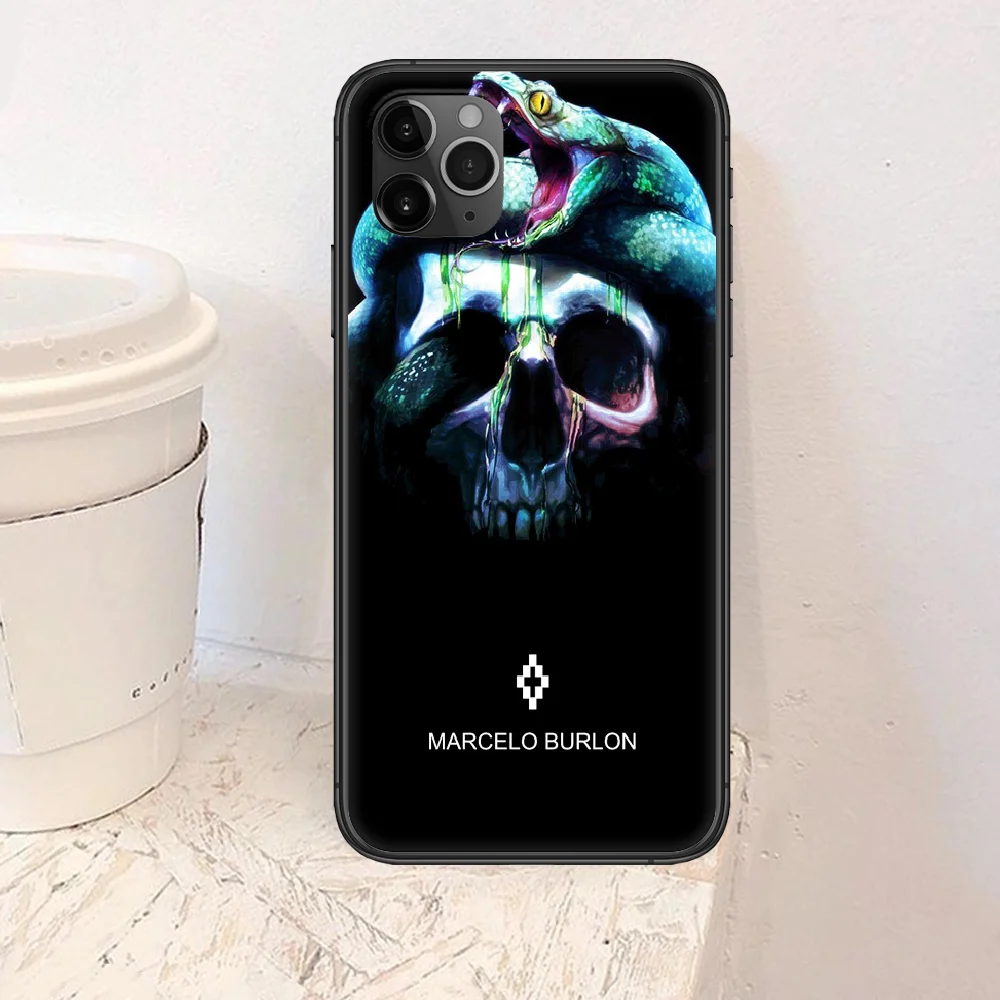 

Italian brand Marcelo Burlone Phone Case For Iphone 4 4s 5 5S SE 5C 6 6S 7 8 Plus X XS XR 11 12 Mini Pro Max 2020 black Etui
