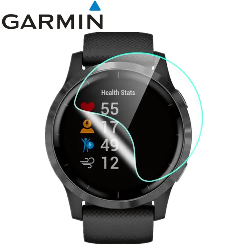 

2 Pcs of Watch Screen protector Guard Cover Shield Film for Garmin vivoactive 4 active HD anti-scratch electrostatic PET film