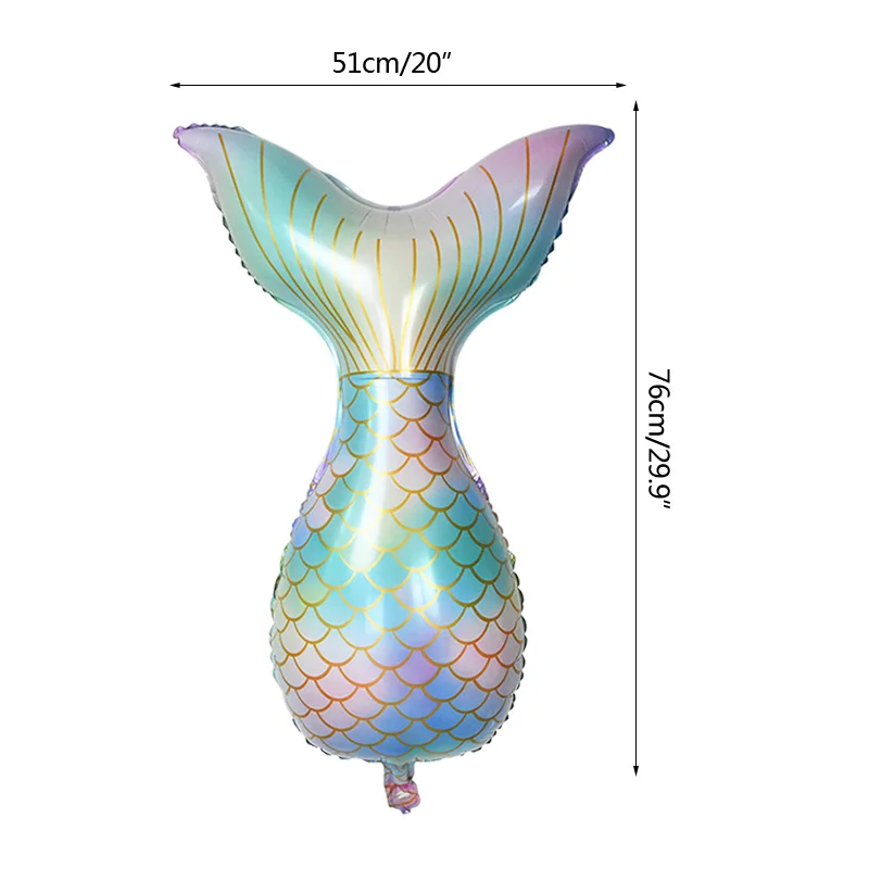 Воздушный шар в виде хвоста русалки фольга с цифрами 32 дюйма для детского