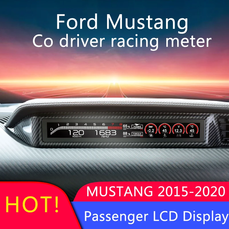 

Co. водитель ЖК-дисплей для Ford mustang шелби 2015-2020 гоночный прибор приборной панели Copilot LCD Пассажирский измеритель скорости