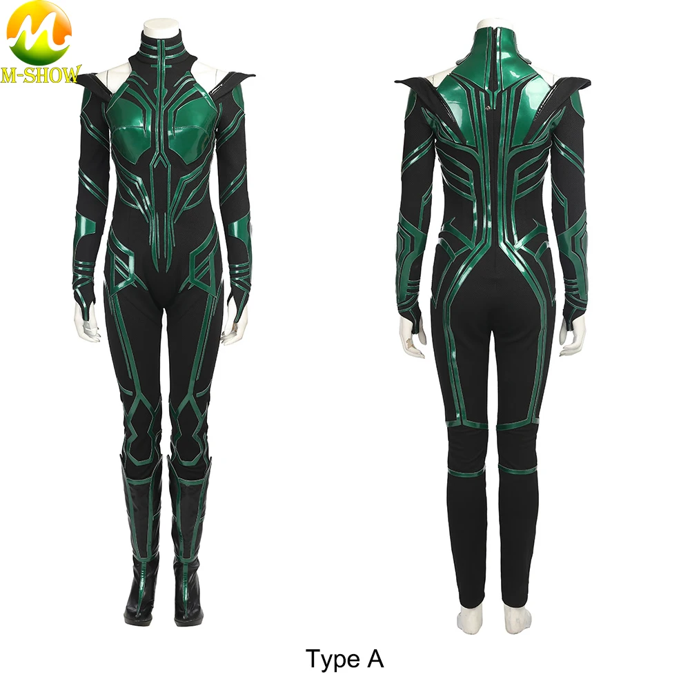 Supervillain Hela зеленый костюм косплей комбинезон с накидкой сапоги женский наряд для