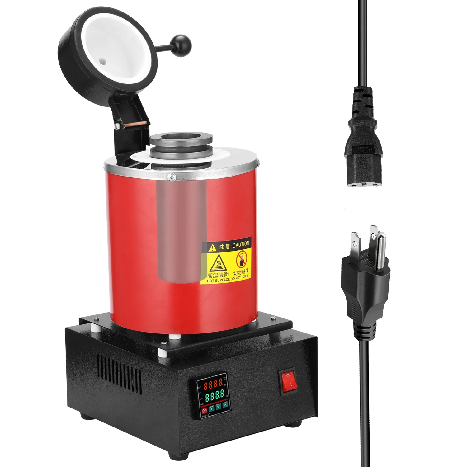 

Melting Furnace 2kg Portable Graphite Crucible Furnace High Temperature Small Metal Melting Furnace 1750W