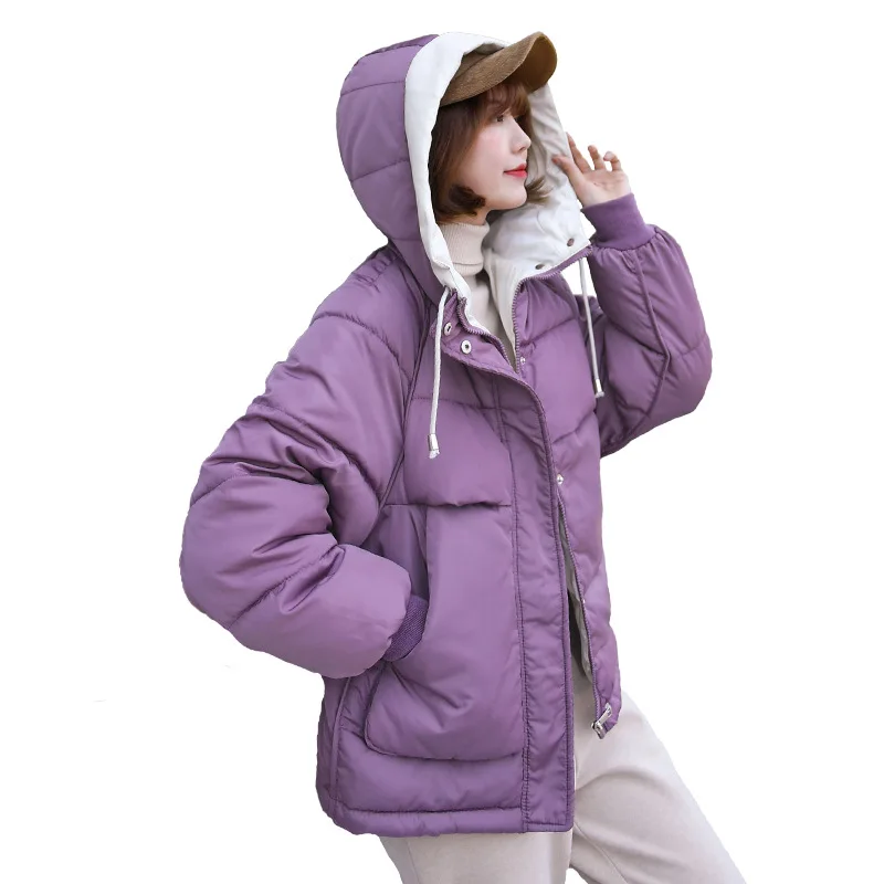 

New Women Winter Coat Female Warm Down Cotton Hodded Jacket Women's Bread Service Wadded Jackets Parkas Female Jacket Coats