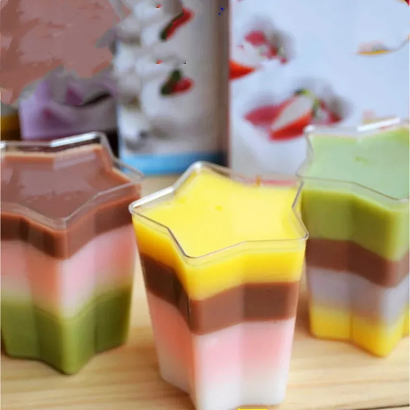 50PCS Mousse Dessert cup Heart-shaped Clear Portion Transparent Container for Jelly Yogurt Disposable Plastic Portion Cups