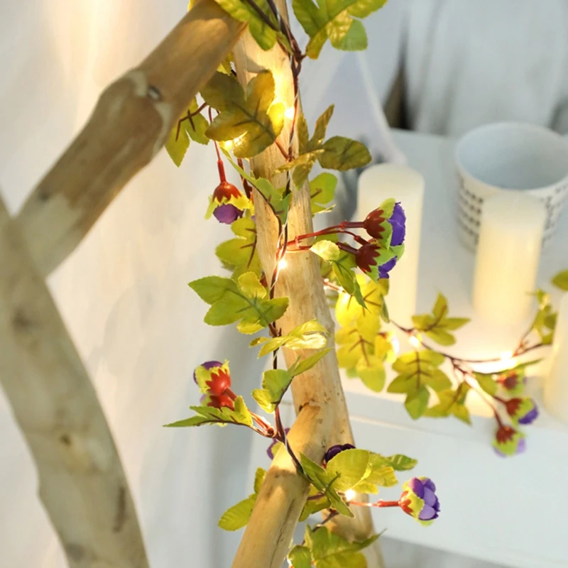 

25LED 7.2ft Artificial Flower Vine String Lights Battery Powered Garland Fairy Light for Valentine's Day Wedding Party