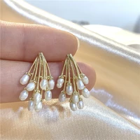 french retro temperament baroque freshwater pearl grape shaped earrings earrings female fashion personality earrings female