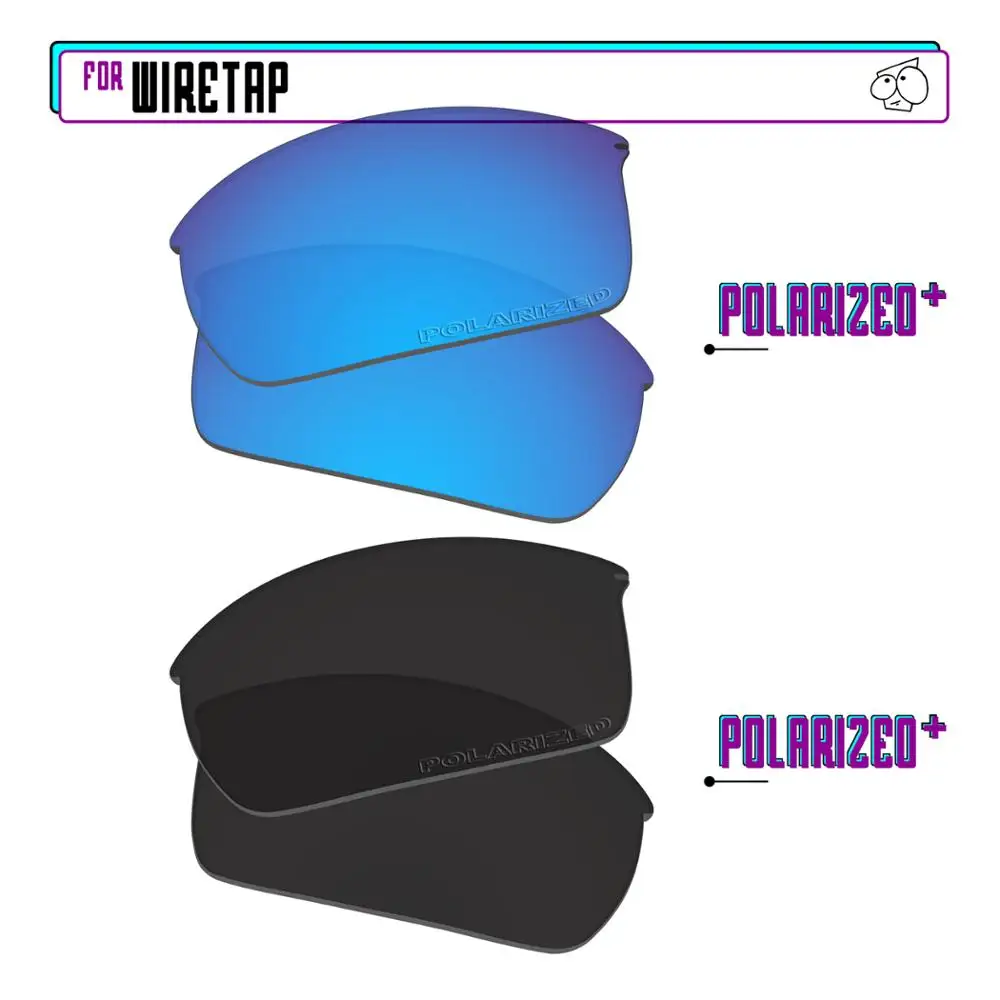 EZReplace Polarized Replacement Lenses for - Oakley WireTap Sunglasses - BlackPPlus-BluePPlus