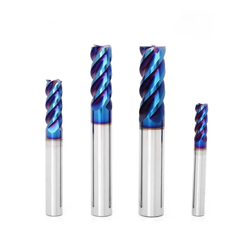 HRC65 Вольфрамовая стальная квадратная Концевая фреза с 4 канавками ЧПУ 1x50 мм-20x200 мм