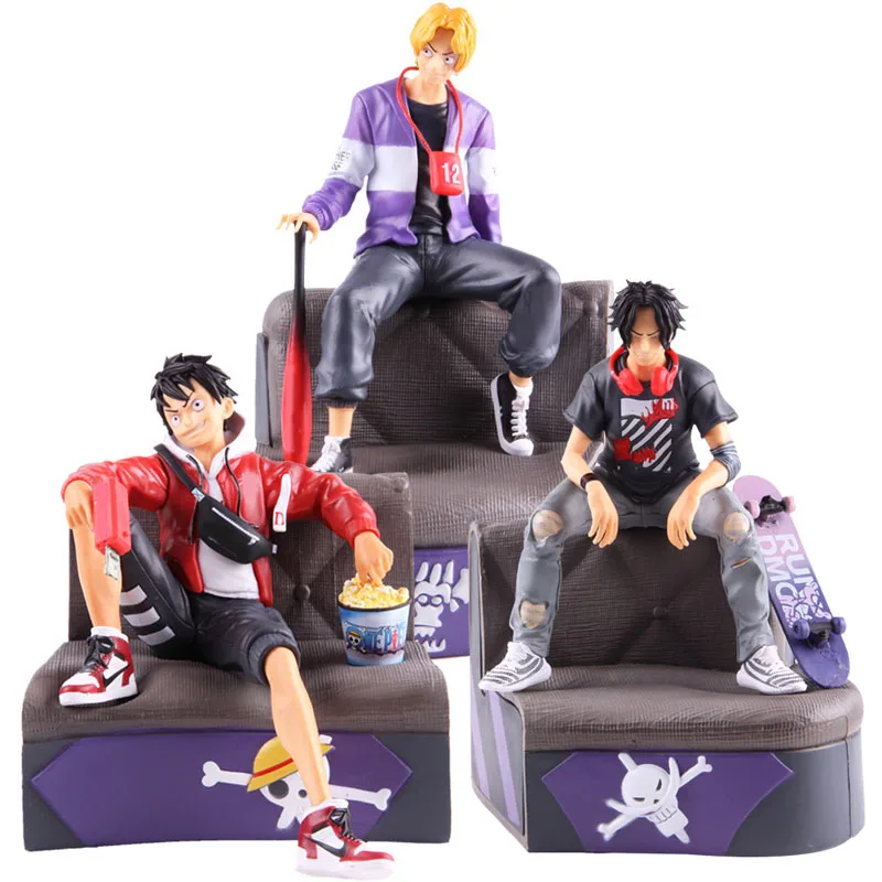 Аниме one piece Monkey D Luffy Portgas D Ace Sabo в модной одежде ПВХ фигурка цельная Статуя Коллекционная модель игрушки