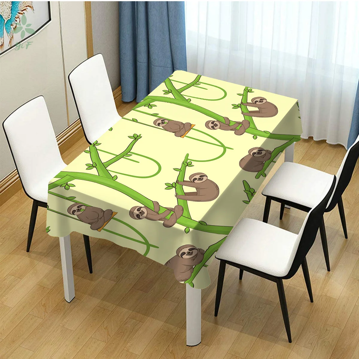 

Sloths Cartoon Design Tablecloth Indoor Outdoor Dining Decoration
