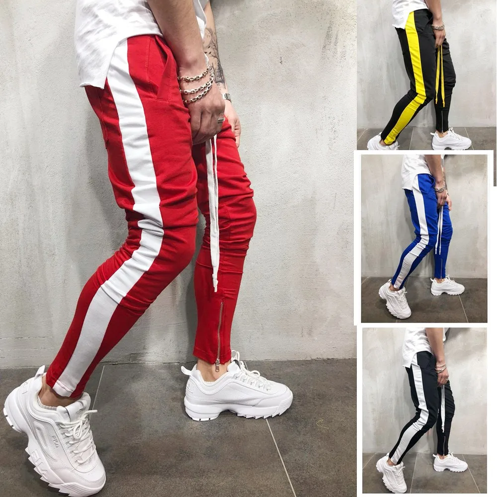 2019 модные уличные спортивные штаны для бега повседневные мужчин черные и белые