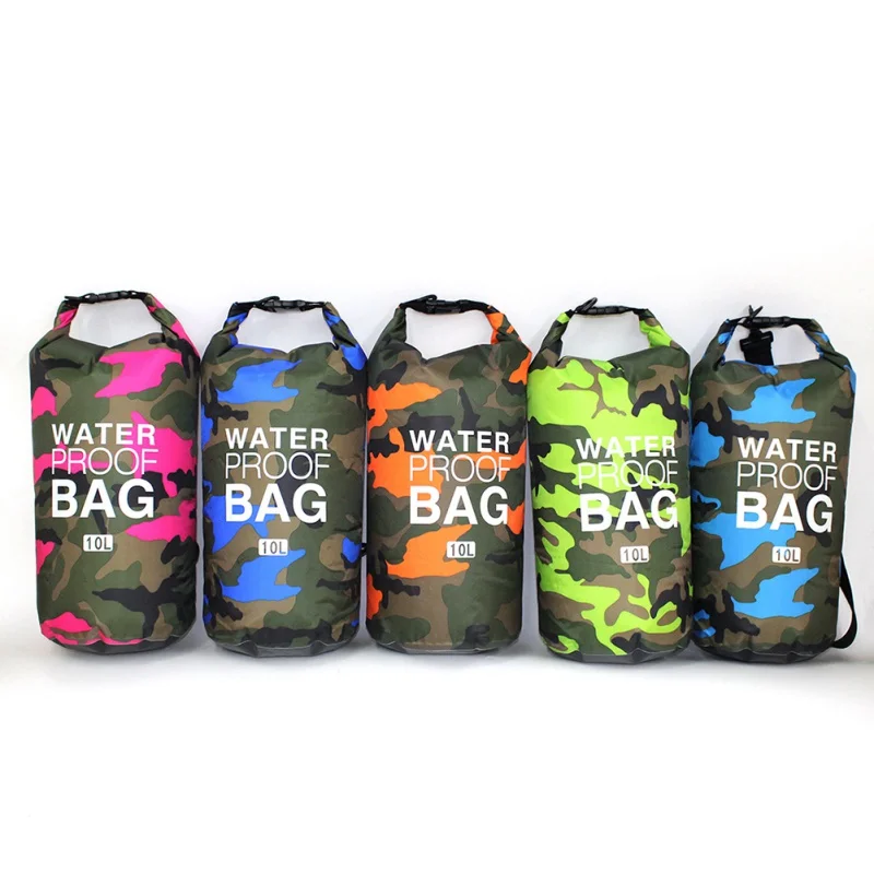 

2/5/10/15/20/30L Portable Outdoor Camouflage Waterproof Rafting Diving Dry Bag Sack PVC Swimming Bags Trekking Shoulder Bags