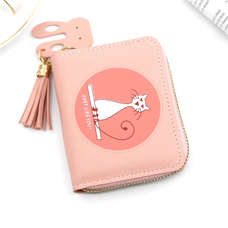 

Women s Outdoor Fashion Trend Solid Color Fringed Leather Card Wallet compact and convenient can be carried with you A50