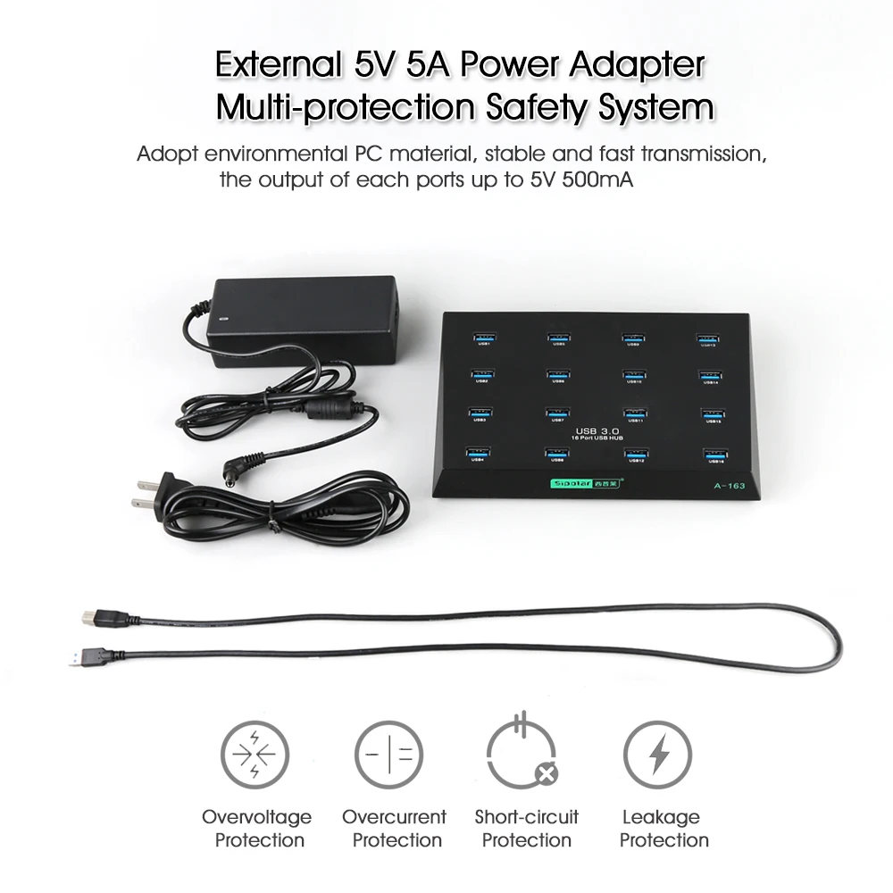 Sipolar Лучший настольный 16 портов USB 3 0 Дубликатор концентратор флеш-накопитель