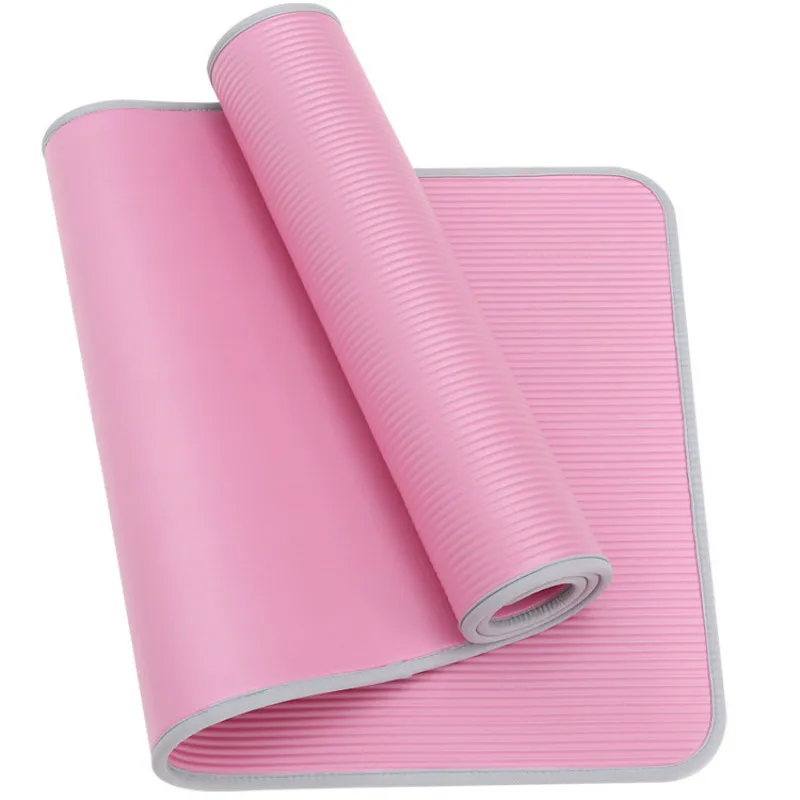 

10mm Non-Slip Extra Thick Yoga Mat 183cm*61cm Tear Resistant NBR Pilates Pads Indoor Fitness Exercise Tasteless With Bandages