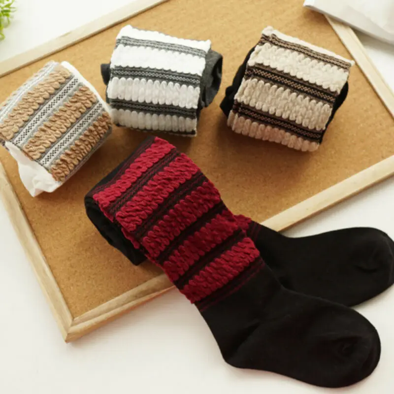 Детские осенне-зимние колготки популярные детские чулки в рубчик для маленьких