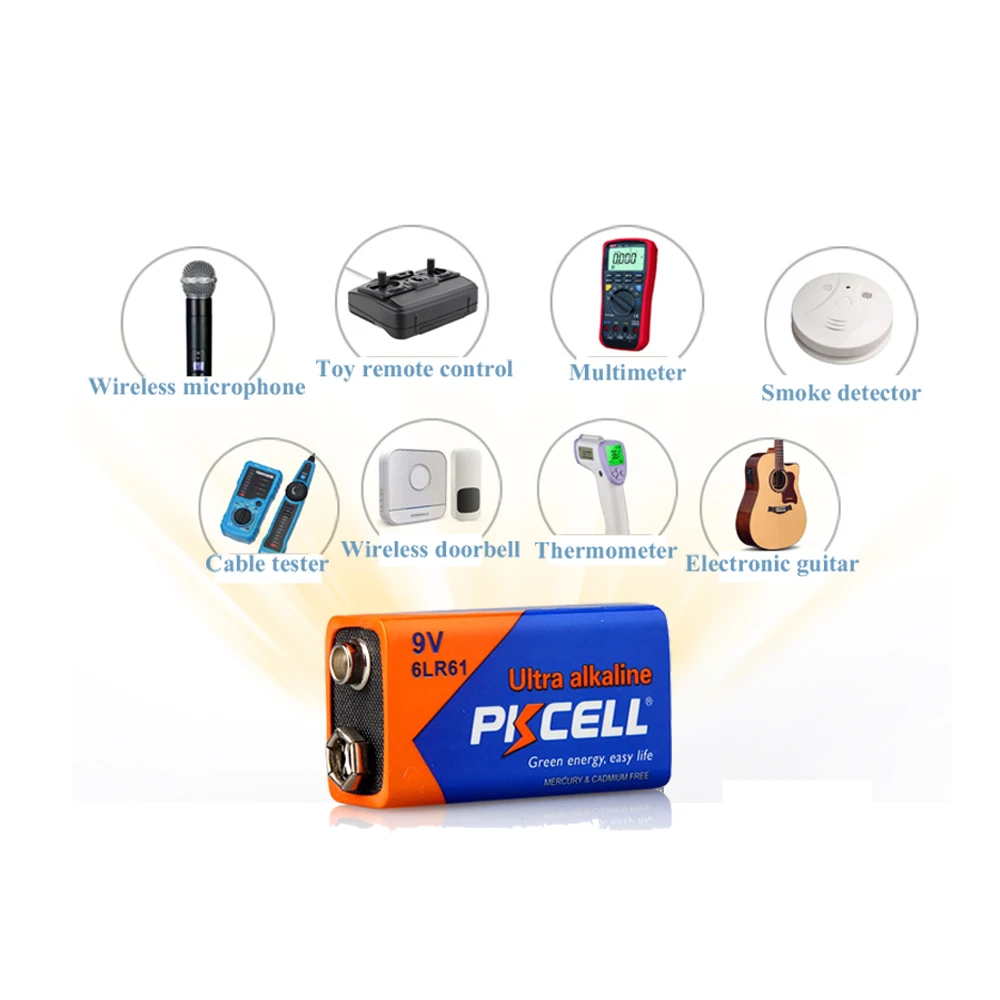 4 x PKCELL 6LR61 инфракрасный термометр для измерения температуры супер Щелочная сухая