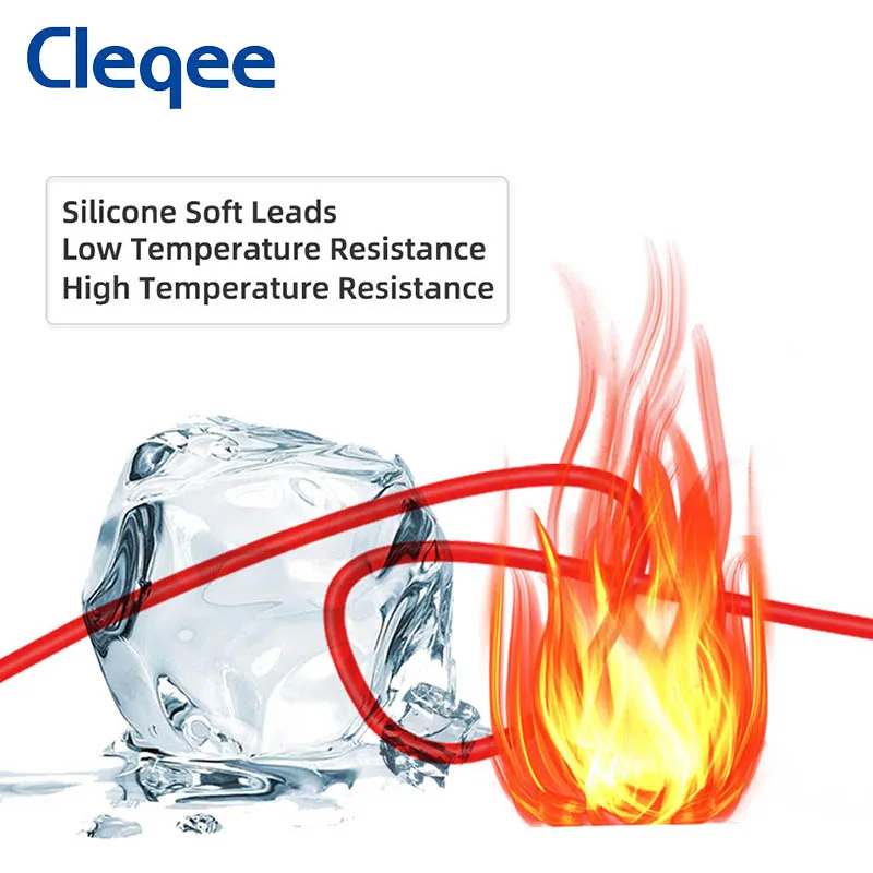 Cleqee P1520 5 шт. двойной SMD IC тестовый крюк зажим свинцовый силиконовый кабель 20AWG