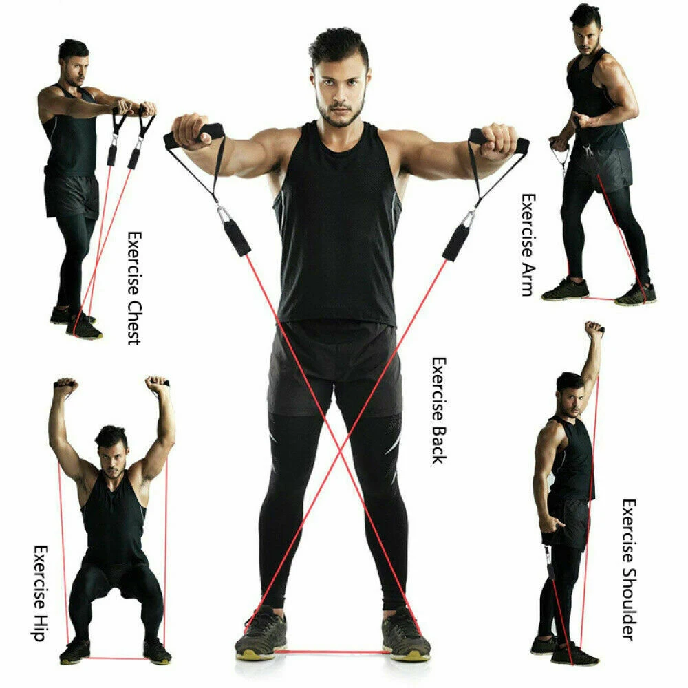 17pcs Yoga Band Tube Resistance Bands Set Fitness Elastic Rubber Training Workout Expander Pull Rope Gym Equipment | Спорт и