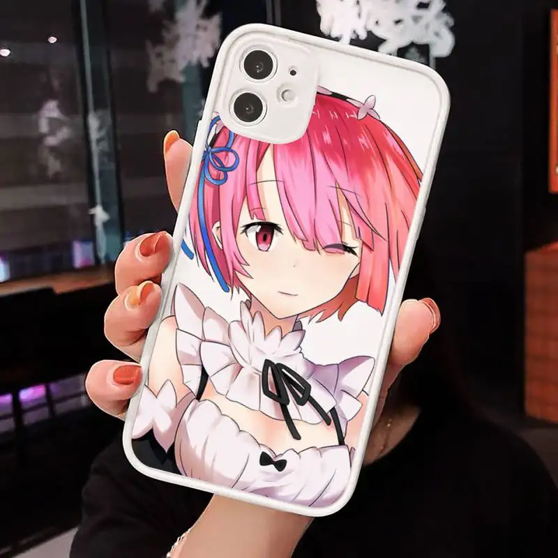 

Re Life in a different world from zero Phone Cases Matte Transparent for iPhone 7 8 11 12 s mini pro X XS XR MAX Plus funda