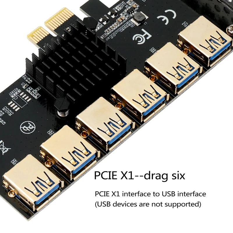 PCIe к адаптер PCI-Express от 1x до 16x1 6 USB 3 0 карта расширения майнинга PCI-E позолоченная