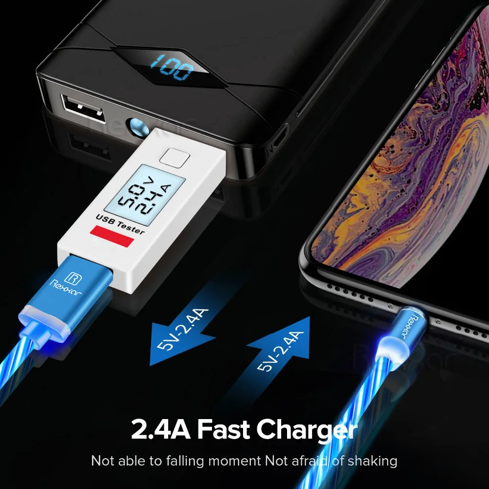 Rexxar Магнитный кабель type C Micro USB светодиодный магнитный usb-кабель для зарядки для Apple IPhone X 7 8 6 Xs Max XR samsung s9 Xiaomi шнур