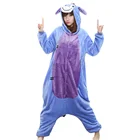 Пижама-комбинезон Donkey Kigurumis в виде животного, комбинезон для взрослых и женщин, одежда для сна, Забавный костюм для карнавала вечерние, фланелевый, мягкий, теплый