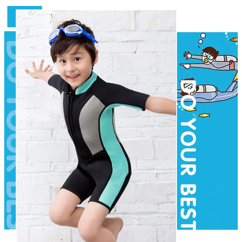 Hisea 2 5 мм неопрен Pro Детский Гидрокостюм Цельный с коротким рукавом дышащий