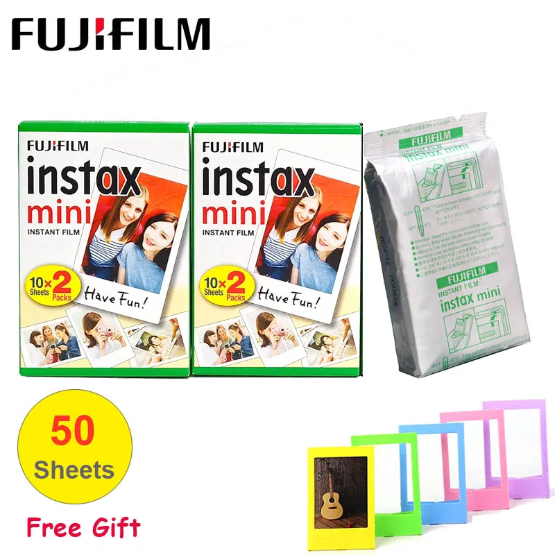 50 sheets Fujifilm Instax Мини пленка 3 дюйма белая кромка фотобумага для Polaroid FUJI Instax Mini LiPlay Mini 9 8 7s 25 70 90 мгновенная камера - Цвет: 50 sheets