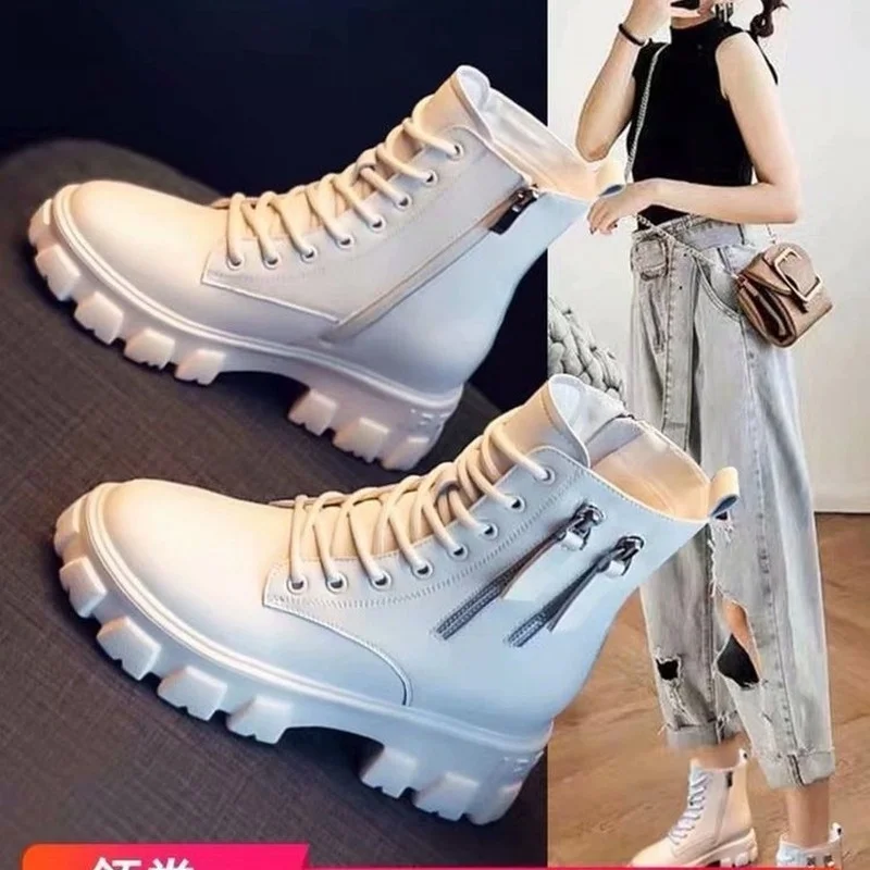 

Зимние Ботинки Martin с внутренним подъемом, новая зимняя хлопковая обувь, ботильоны с бархатной подкладкой, теплые модные повседневные женск...