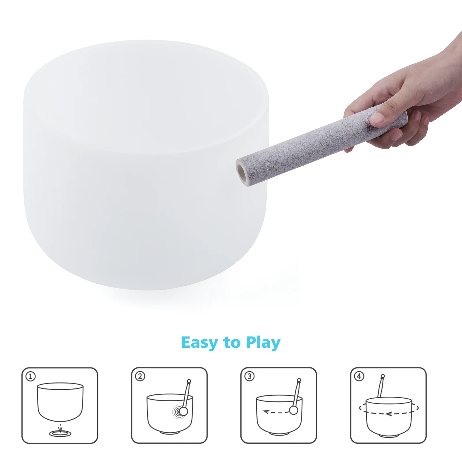 

Muslady 10 Inches G Note Crystal Singing Sound Bowl Set for Meditation Healing Therapy Relaxation Yoga with Hollow Mallet Bag