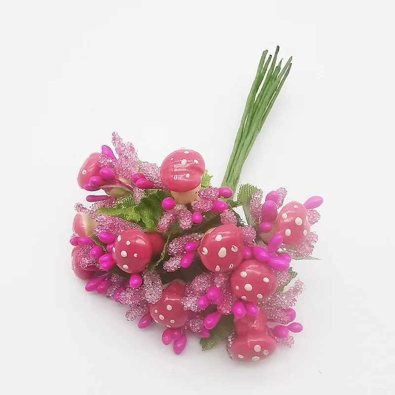 Новинка 10 шт./лот искусственный стемен гриб бутон букет листьев цветок для дома