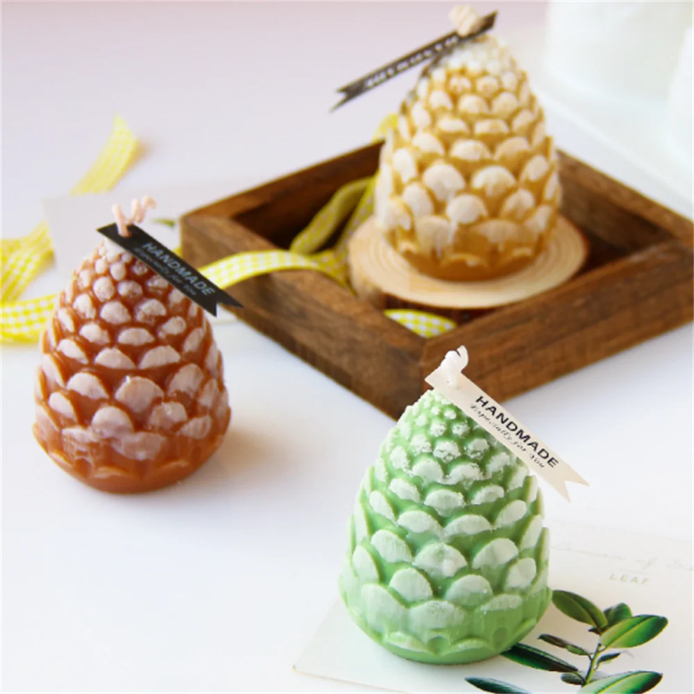 

3D Christmas Pine Cones Silicone Mold DIY Handmade Candle Forms Wax Soap Making Resin Moule Bougie Moldes De Silicona Plaster