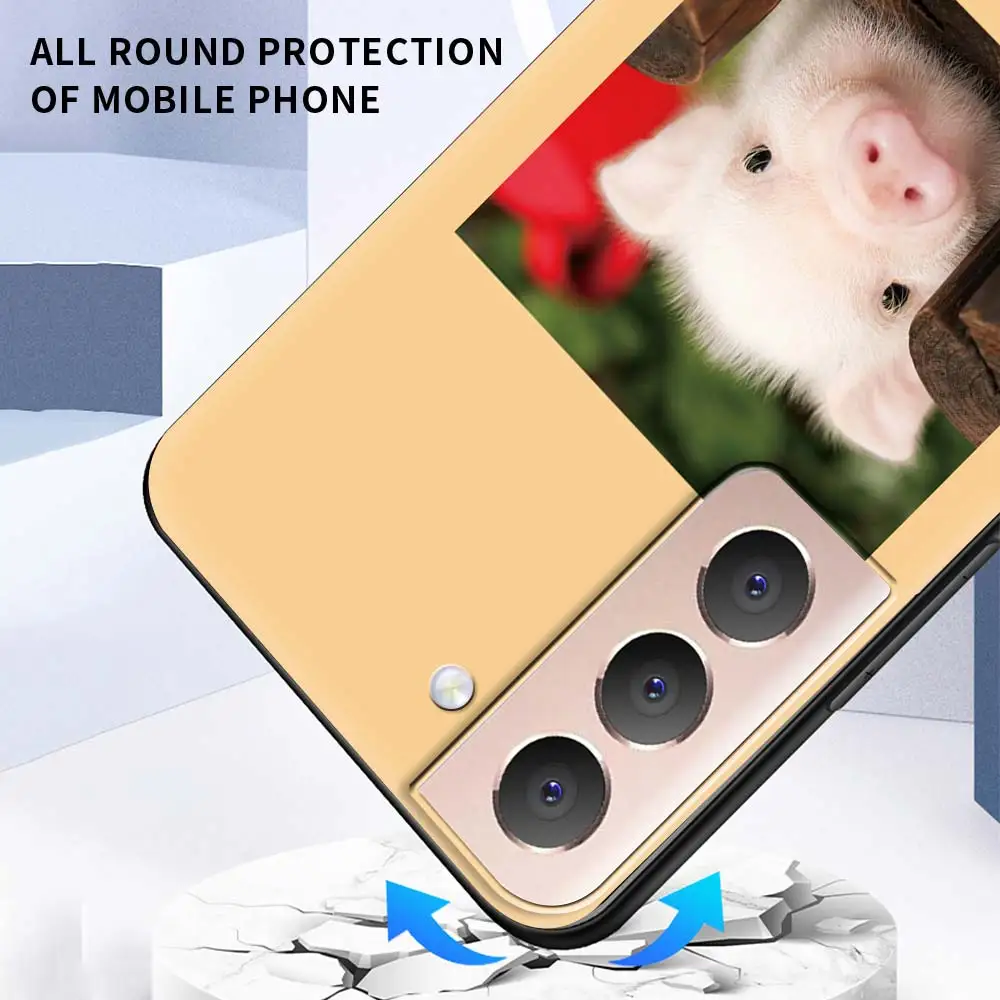 

Silicone Case Coque For Samsung Galaxy S21 Ultra S20 FE 5G S10e S10 S8 S9 S20 Plus S7 Cute Little Pink Pet Pig Soft Cover Fundas