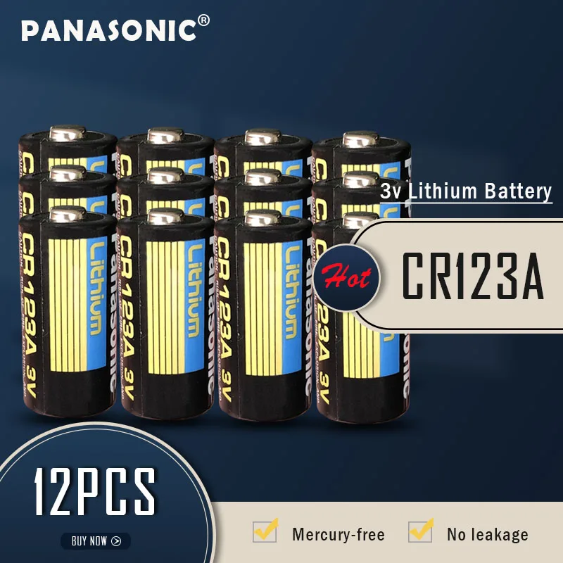 12 шт. Новый Panasonic CR123 CR123A CR 123A 123 A123 CR17345 16340 3 В литиевая батарея для камеры фонарик