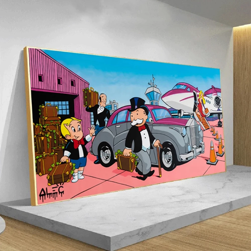 

Alec Monopoly Graffiti Art Canvas Paintings Cartoon Poster and Prints Wall Art Picture for Living Room Home Decoration Cuadros