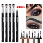 Карандаш для бровей, макияж, 4 вилки, водостойкий коричневый оттенок для бровей, татуировка, стойкий натуральный макияж, карандаш для бровей